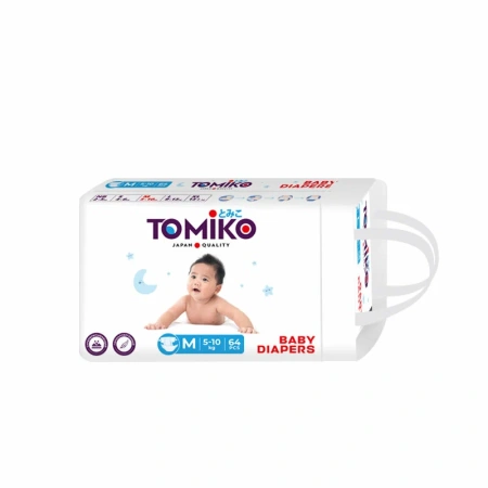 ПОДГУЗНИКИ ДЕТСКИЕ TOMIKO M (5-10 КГ) 64 ШТ. TOMIKO PREMIUM SOFT